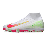 Nike Zoom Mercurial Superfly 10 Elite TF White, Pink and Green Kids' Soccer Cleats